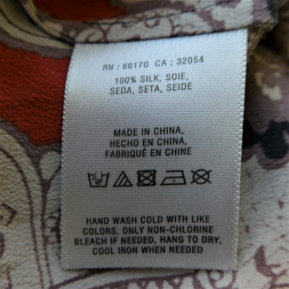 SiLK Meadow Rue Boho Top Pure Silk Moroccan Keyhole Smocked Tie Tassels XS - Picture 6 of 6